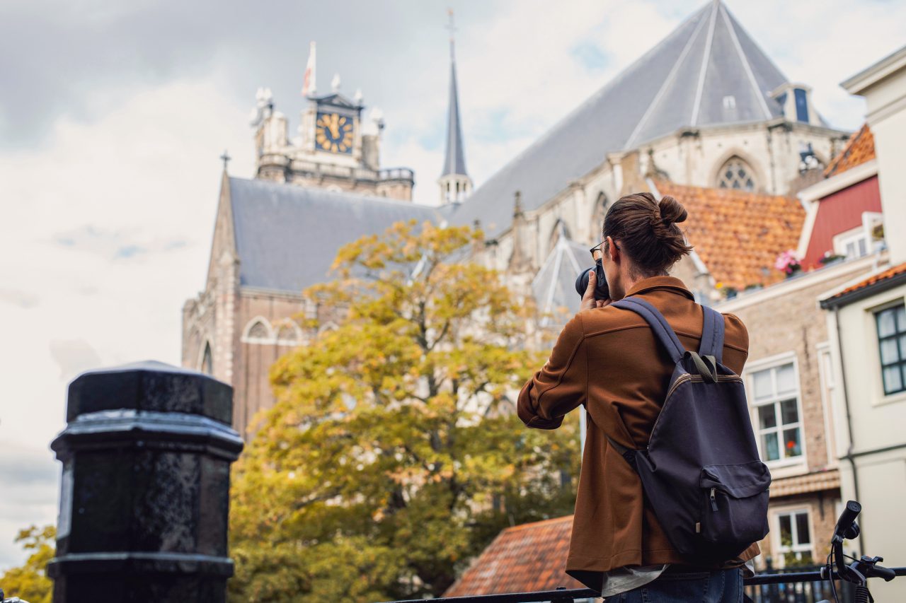 Fotograferen van Grote Kerk vanaf Pelserbrug.